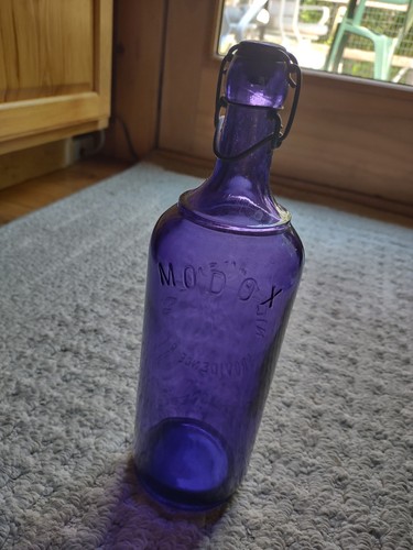 Beautiful Rare ANTIQUE PURPLE-AMETHYST MODOX thick heavy bottle scarce color!!!