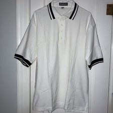 Vintage King Louie Mens Bowling Golf Polo Shirt M Medium White Made In USA
