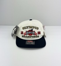 Vintage 1996 Olympic Dream Team Champions White Navy SnapBack Hat Basketball New