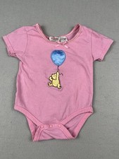 Vintage Embroidered Satin Winnie The Pooh With Balloon Baby Bodysuit 6 Months