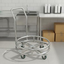 Stainless Steel Soup Container Transport Trolley Wheeled Stainless Steel