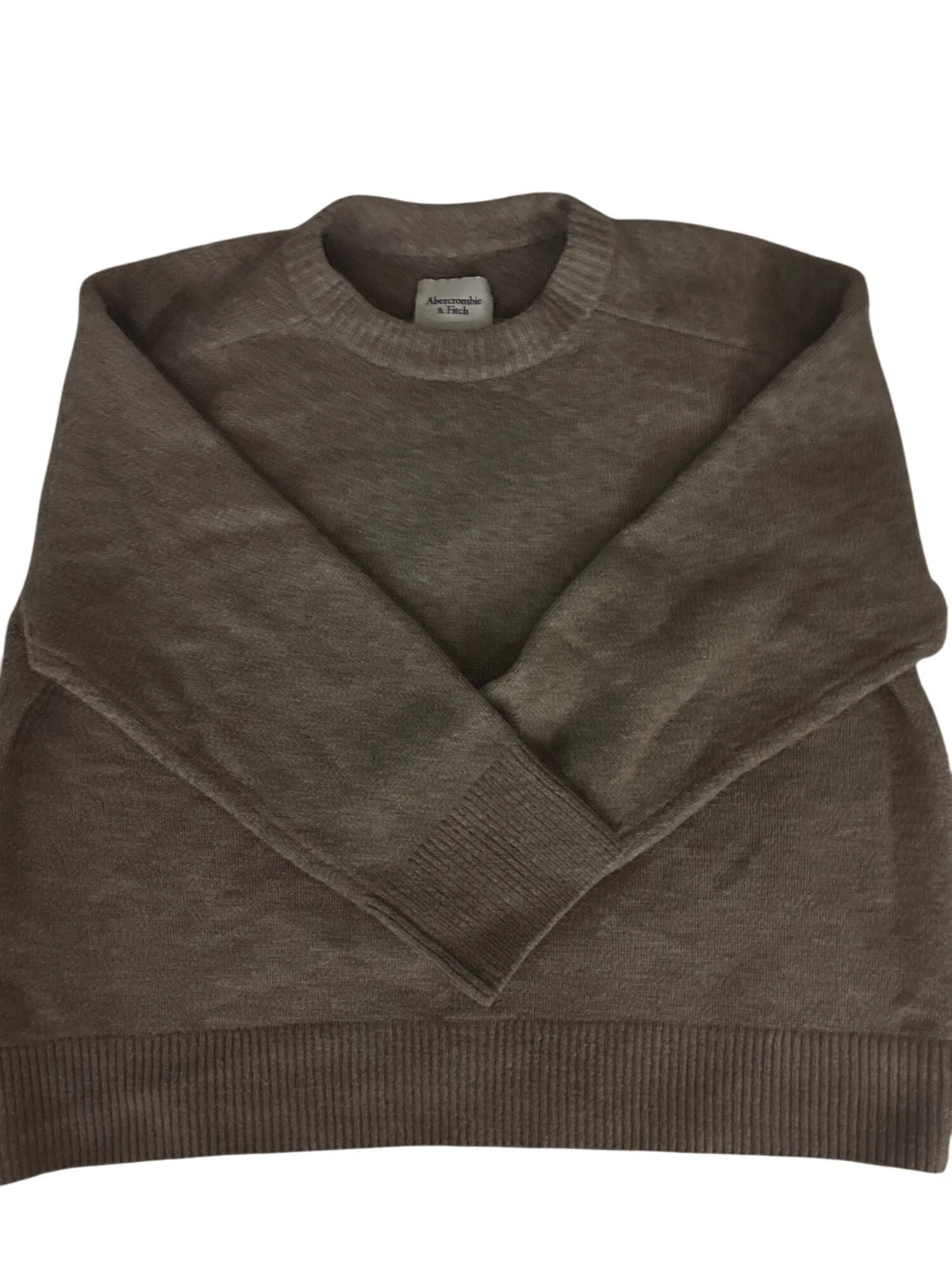 Abercrombie & Fitch Men’s XL Taupe Wool-Blend Crewneck Sweater