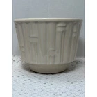 VTG McCoy Planter Pot Cream Bamboo Design Ceramic Rustic Farmhouse #374