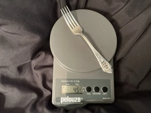 Wallace Sterling Silver Rose Point Luncheon Fork 7” Long 46 Grams Vtg Rosepoint