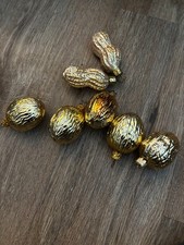 Lot 7 Old World Christmas blown glass ornament Nuts Peanuts Walnuts figural