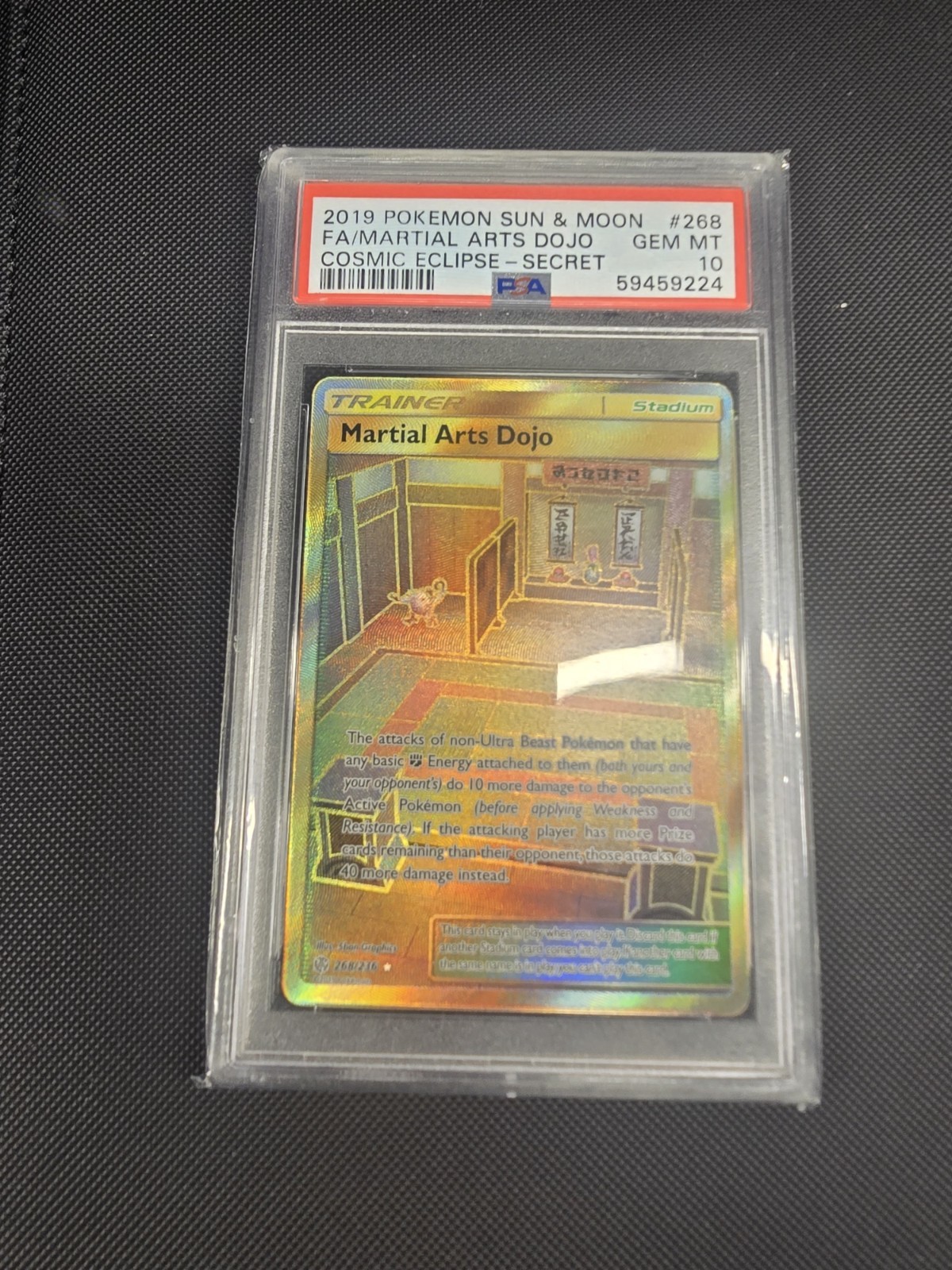 Pokemon Cosmic Eclipse Martial Arts Dojo 268 PSA 10