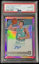 LaMelo Ball RC /25 PSA 10 On Card Auto 2020 Rated Rookie Optic Pink Pop 2 🏀