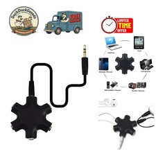 5-Jack 3.5mm Headphone Splitter for Sharing Audio - Connect 4 Headphones Easily
