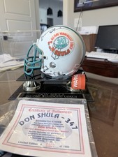 Super Bowl Don Shula 347 Win Limited Edition Miami Dolphins Signed Mini Helmet