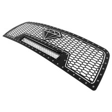 Fits 2010-2012 Dodge Ram 25003500 Main Upper Stainless Black Mesh Led Grille