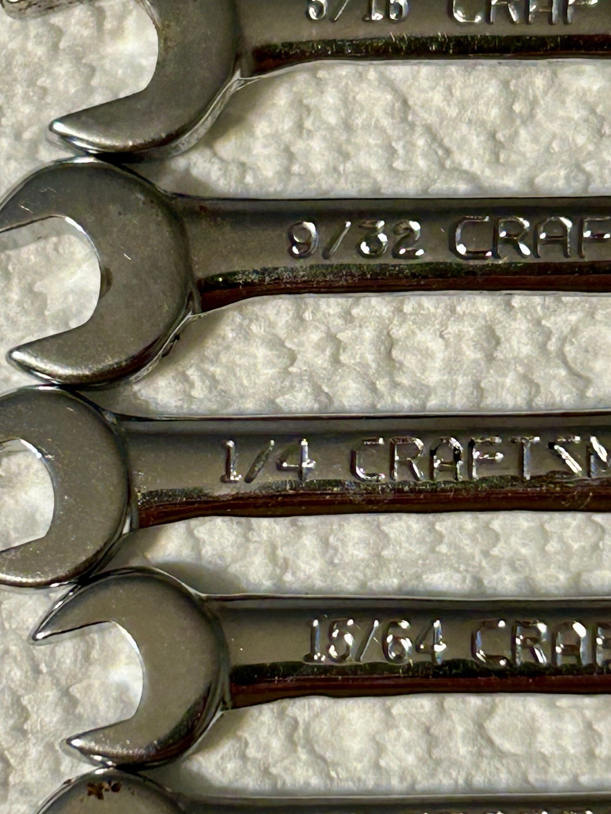 Craftsman Chrome Midget Combo Wrench Set 9 Metric & 9 Standard Made in U.S.A.