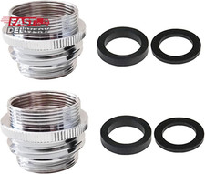 Gardena Hose to Sink Faucet Adapter 2-Pack - Brass for Male Female, Chrome P