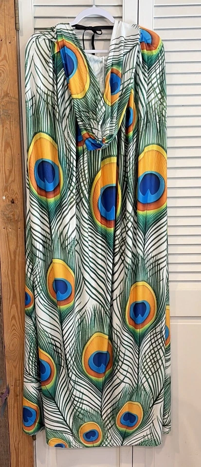 Peacock Polyester Hooded Cape One Size - Image 2 of 2