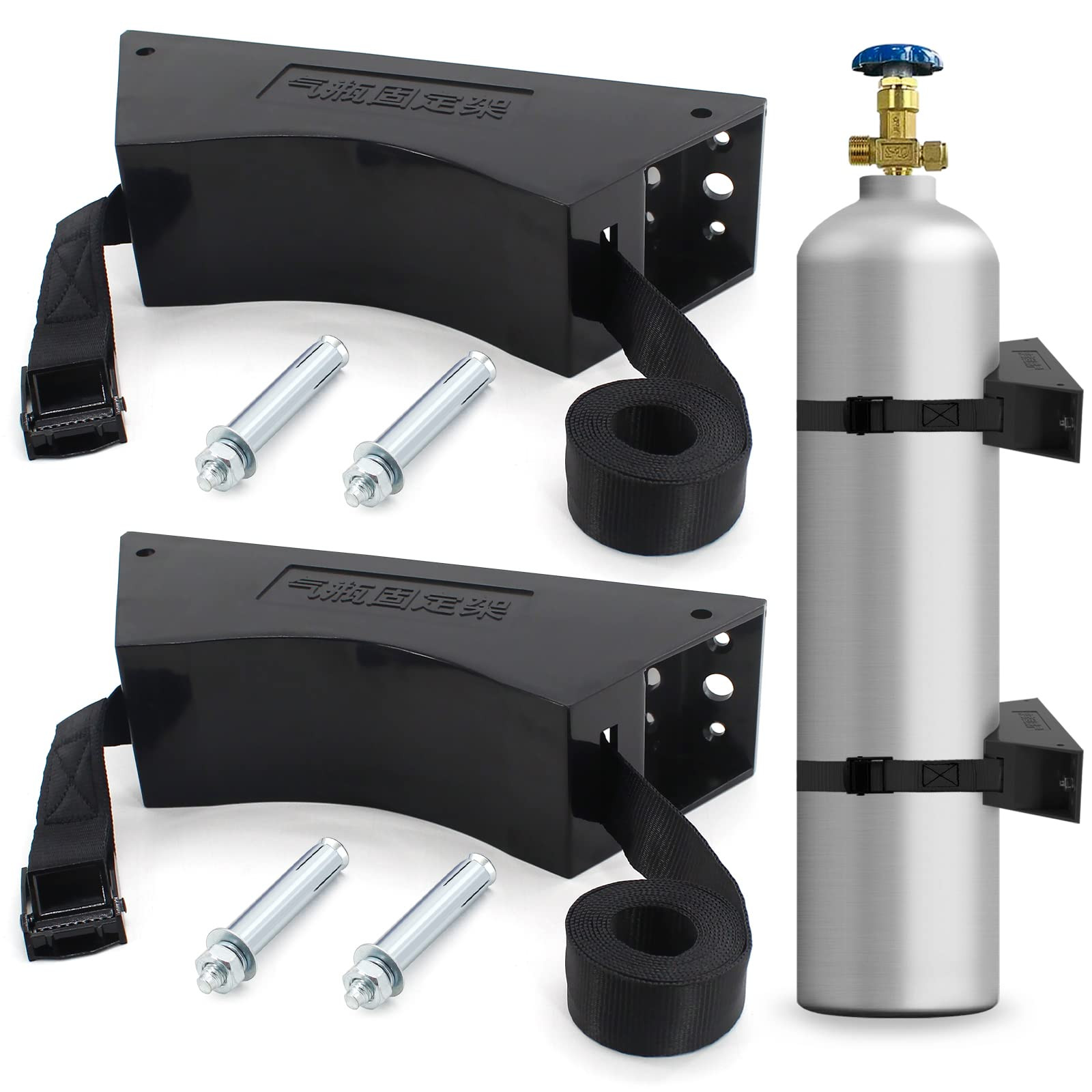 2PCS Propane Tank Holder, Gas Cylinder Holder, Cylinder Wall Mounted Bracket