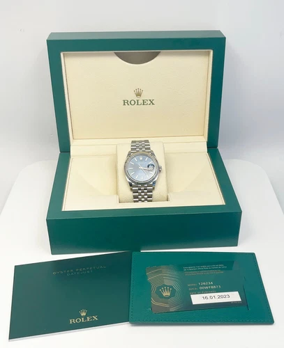 2023 Rolex Datejust 126234 Blue Dial Stainless Wrist Watch w/ Box & Papers