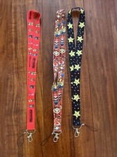 3 Three Nintendo Super Mario Bros Lanyard ID Card Holder Mobile Phone Keychain