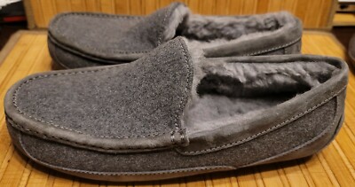    UGG Australia Ascot Wool Blend Slippers Charcoal Grey Men's Size 7 