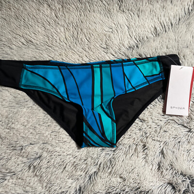 Spyder Bikini Bottom Blue Black Wave Swim Suit Women's XL Swimming NWT
