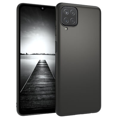 Für Samsung Galaxy A12 Schutzhülle TPU Backcover Tasche Slim Etui Matt Schwarz