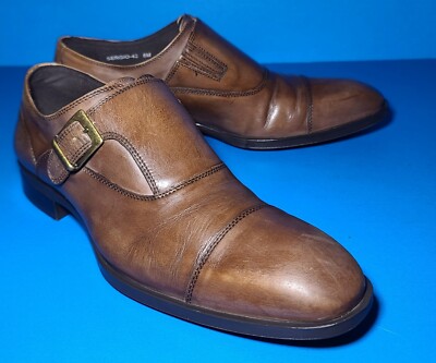 DONALD J PLINER SERGIO-43 BROWN BURNISHED CALF MONK STRAP  display picture 1