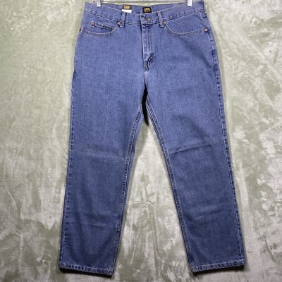 Lee Jeans Men's 36x30 Medium Stone Blue Relaxed Fit Straight Leg 5-pocket NEW