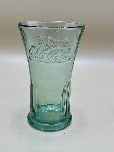 Vintage Coca-Cola Georgia Green Flair Top Wide Mouth Glasses ~ 16 oz.