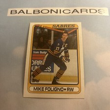 1990-91 Topps - #123 Mike Foligno Sabres NM+ Free Shipping!