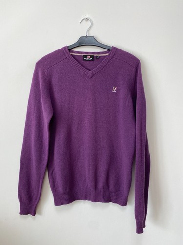US Polo Assn. Men's Wool V-Neck Purple Pullover Size S - Picture 2 of 5