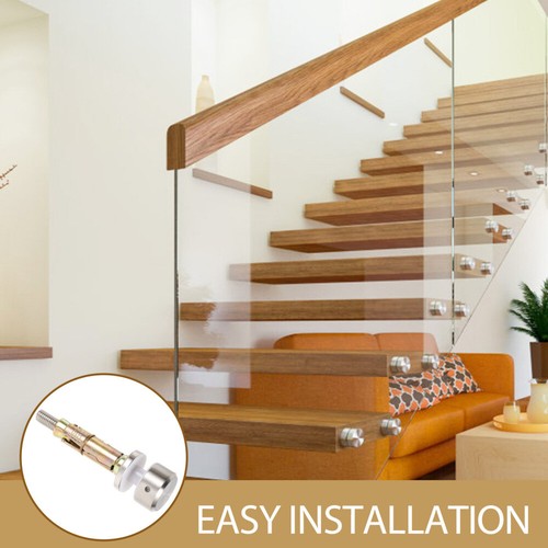 2 Piece Handrail Glass Bracket, Stair Glass Fixture, Heavy Duty - Picture 5 of 12