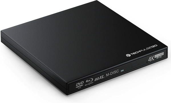 techPulse120 Externo USB 3.0 UHD 4k Blu Ray 3D MDisc BDXL BD DVD Grabadora Unidad