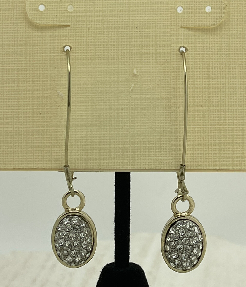 Macy's Gold Tone Pave Drop Earrings