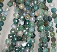 6MM MOSS AGATE GEMSTONE FACETED ROUND LOOSE BEADS 7.5inch