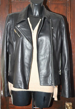 Sosander Leather Biker Jacket Black Uk 16 Euro 44 New With Tags £279.00