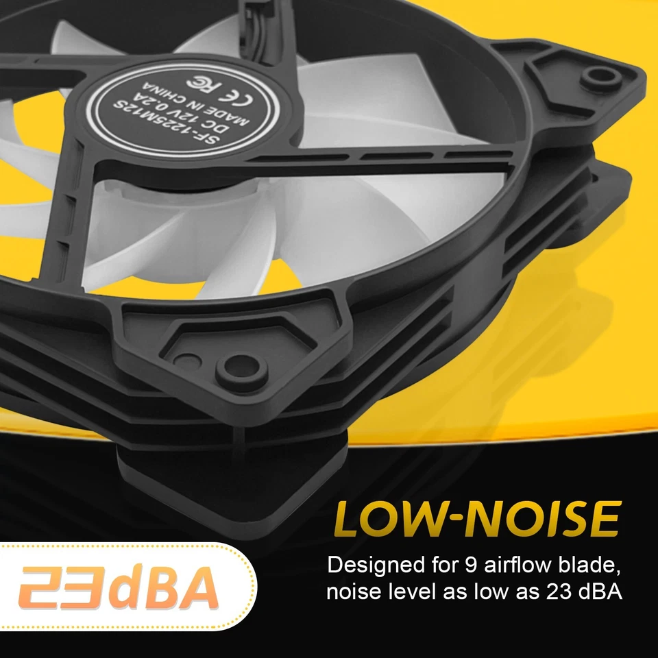 Paquete de 15 ventiladores ARGB de 120 mm de hasta 1600 RPM estuche de computadora color 4 PIN PWM ventilador de PC para juegos Foto 4 de 4