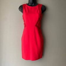 Parker sz XS Red Sheer Cutout Bodycon Sheath Mini Dress