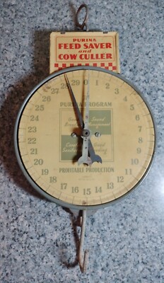 60 lbs Capacity Purina Feed Saver & Cow Culler Advertising Scale Vintage 