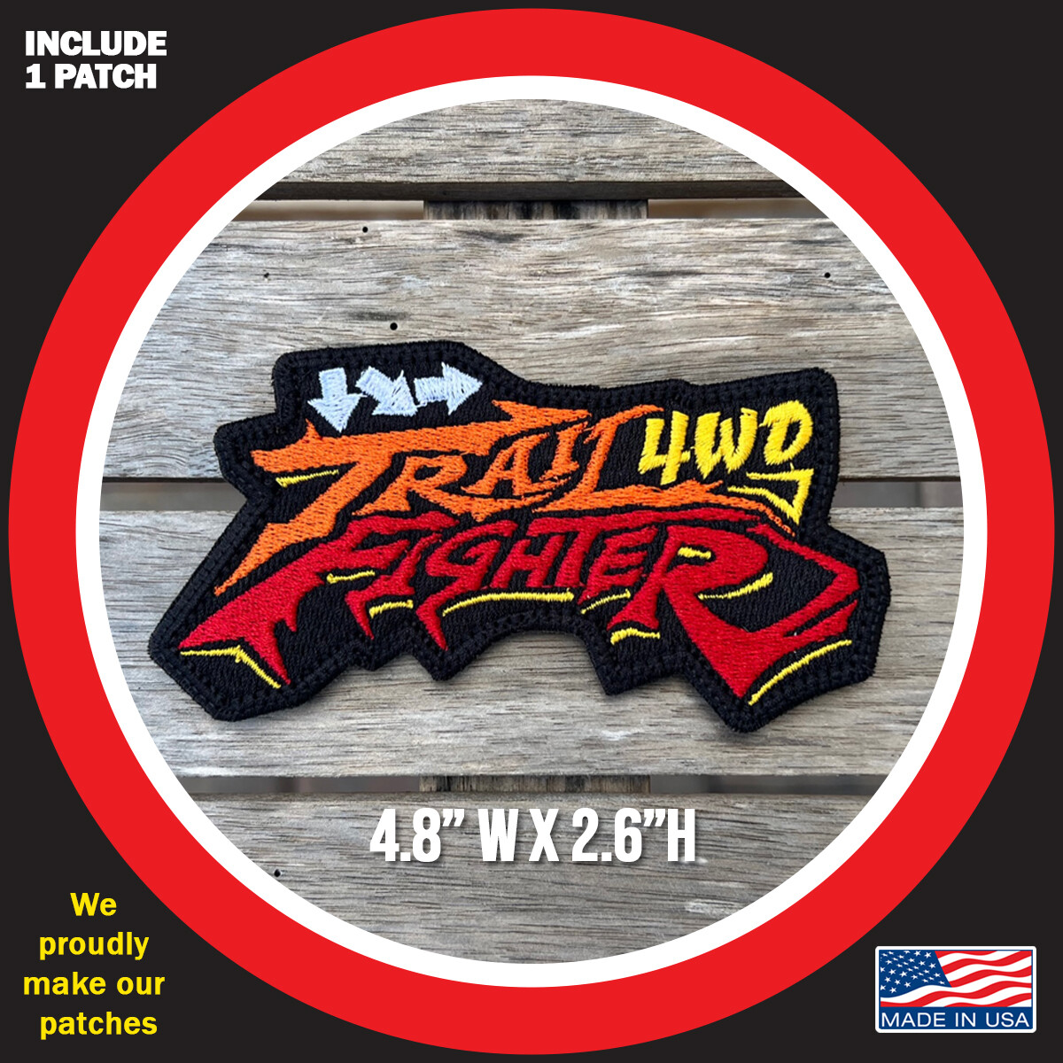 Trail Fighter 4WD (hadouken Combo) Embroidered Patch For Street