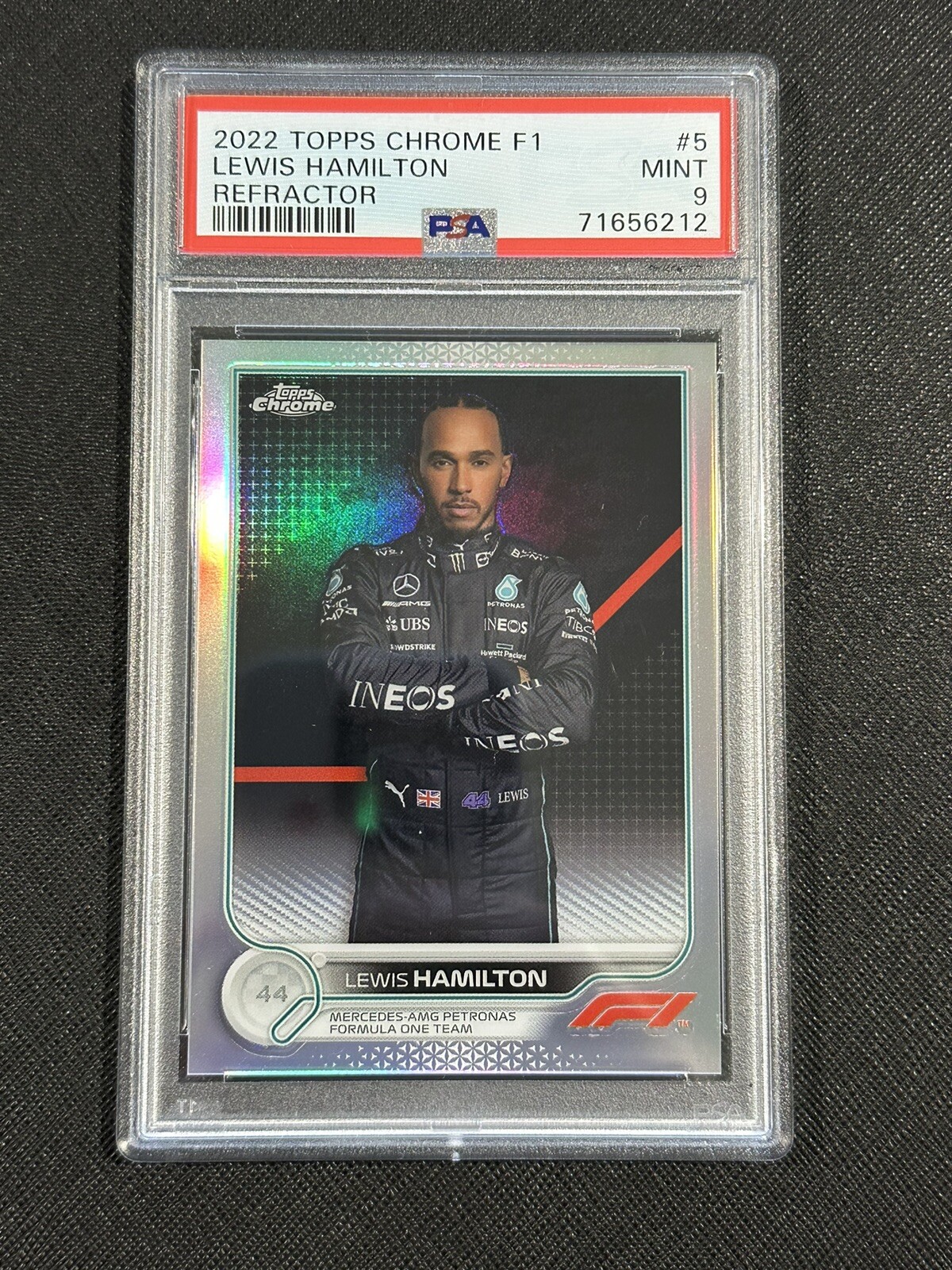 2022 Topps Chrome F1 Lewis Hamilton 5 Portrait Refractor PSA 9 MINT