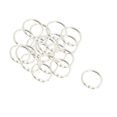 20 Pcs  25mm äußer Od. Metall Staple Buch Binder Loseblatt Sprengringe silber