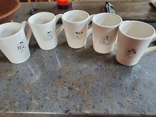 Williams Sonoma Snowman Snow Woman Coffee Cup Tea Cocoa Mug Set Of 5 Retired