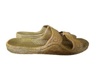 Pali Hawaii Women Jandal Sandal SlipOn Waterproof Texture Weave Look Brown SZ 10