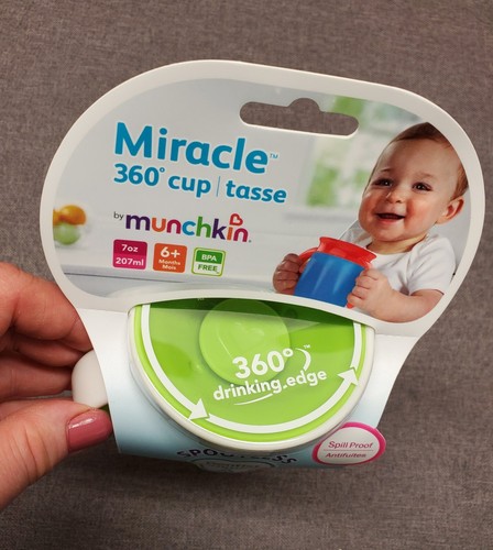Munchkin Miracle 360 Trainer Cups 2 pack Spill Proof Green Blue 7 Oz 6 Months+ - Picture 6 of 7