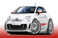 Fiat 500 Abarth Exotic Car Art Print NEW