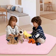55" Dia Hexagon Rug Pad Mat  for Kids Playhouse Play Tent Soft Area Rug Carpet