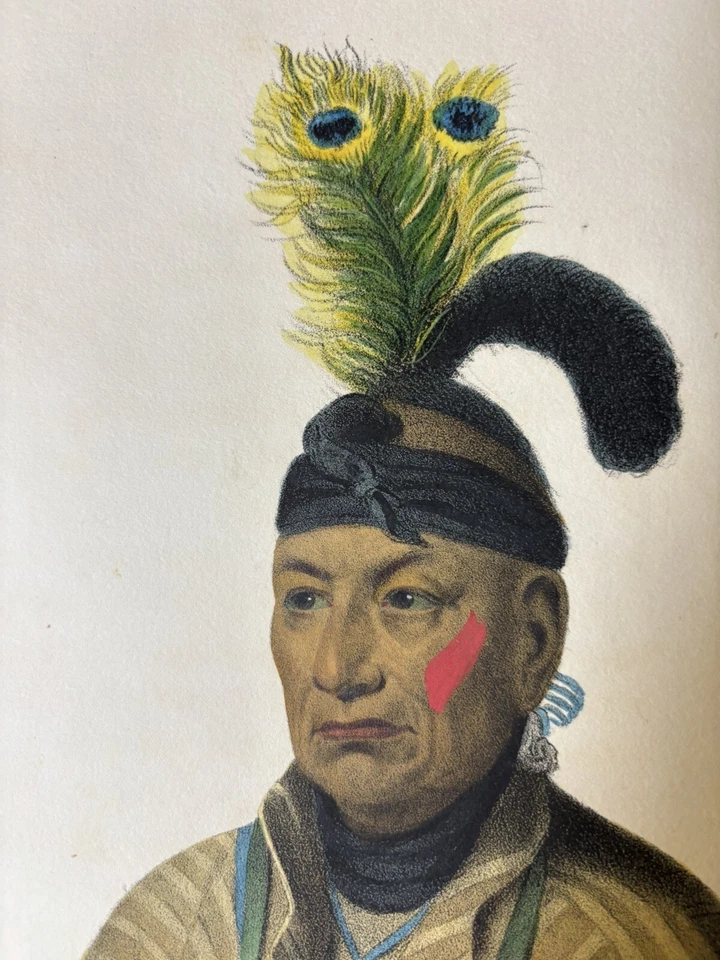 1836 McKenney & Hall Folio Naw Kaw A Winnebago Chief - Image 3 of 4