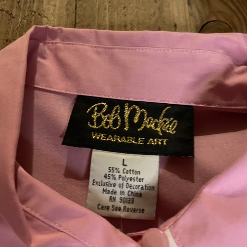 Nuevo de Lote Antiguo Bob Mackie Usable Arte Rosa Camisa Abotonada Para Mujer’s Lazos Grandes - Imagen 4 de 7