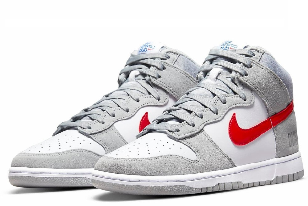 Nike Dunk High Retro SE Light Smoke Grey/White/Gym Red DJ6152-001 Size 10 NEW