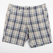 Old Navy Broken-In Khaki Shorts Men Waist 40 Linen Cotton Blend Classic Length