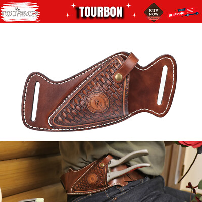 TOURBON Leather Garden Tool Pruner Shears Sheath Holster Belt Pouch Prunning