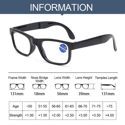 Reading Glasses Presbyopic Glasses Folding Reading Glasses TR90 Reading Glasses - Picture 6 of 12
